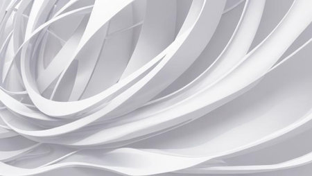 Abstract white wavy background. 3d rendering, 3d illustration.の素材