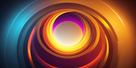 Shiny circles glowing abstract background, vector futuristic techno template, vector illustrationの素材
