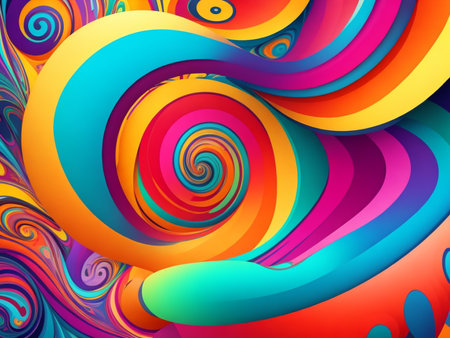 Abstract colorful background with swirls. Vector illustration. Eps 10.の素材