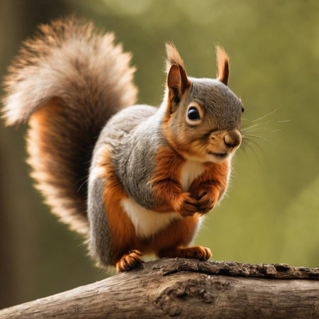 Squirrel in the forest. Wildlife scene from the wild nature.の素材
