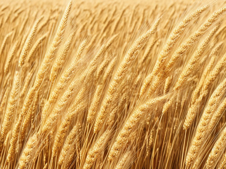 Ears of golden wheat close-up. Harvesting concept.の素材