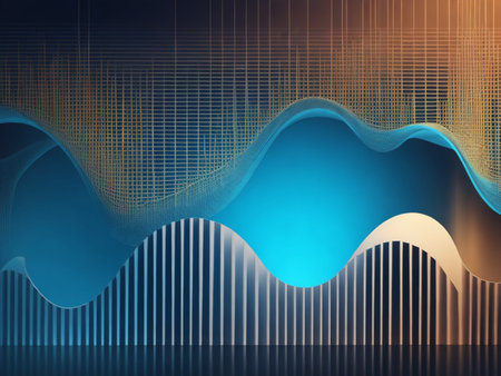 Abstract blue background with lines and waves. Vector illustration. Eps 10の素材