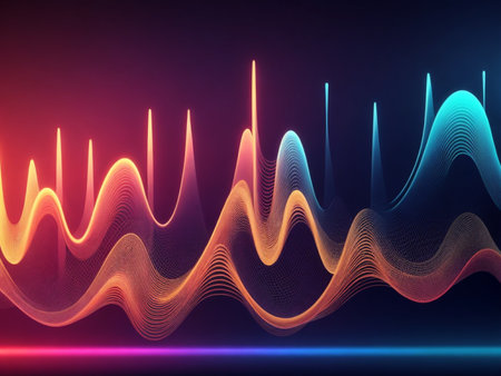 abstract background with dynamic waves. 3d rendering, 3d illustration.の素材