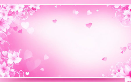 cherry blossom background with heart-shaped frame and copy spaceの素材