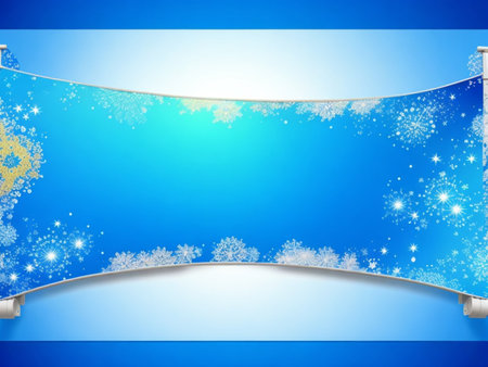 Blue background with snowflakes and place for your text.の素材
