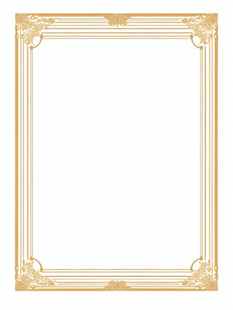 golden frame on a white background for certificate, diploma or invitationの素材