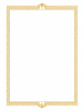 golden frame on a white background with a place for your textの素材