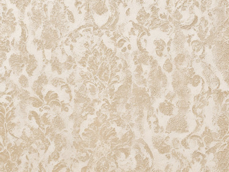 Texture of beige wallpaper with floral pattern. Close-up.の素材