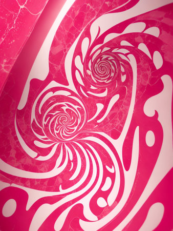 Abstract pink background with swirls and floral pattern. Vector illustration.の素材