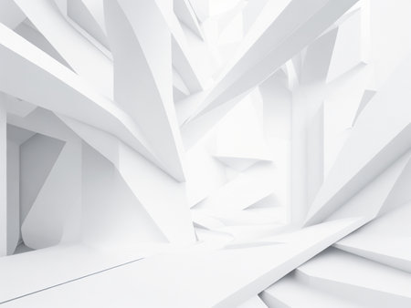 Abstract White Architecture Background. 3d Render Illustration. Futuristic Interior Designの素材