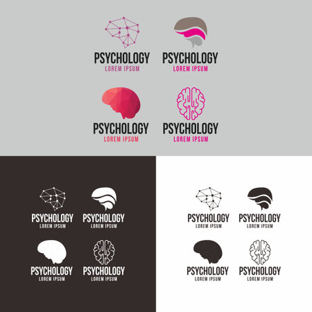 Psychology and psychotherapy logo set. Vector design elements for your business