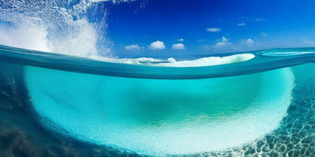 Tropical beach in the Maldives with turquoise waterの素材