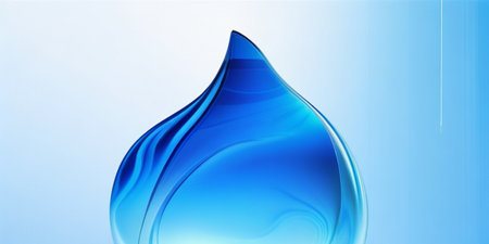 Blue water drop on blue background. Vector illustration for your design.の素材