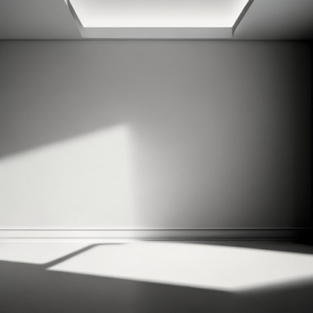 White empty room with shadow on the wall. 3d rendering.の素材