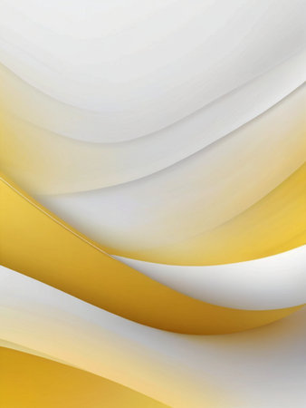 abstract background with smooth lines in white, yellow and white colorsの素材