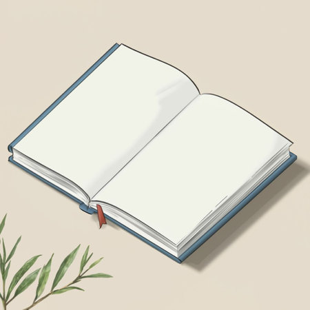 Open book with blank pages. Top view. 3D rendering.の素材
