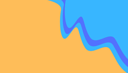 abstract background with wavy lines in blue and yellow colors.