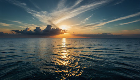 Beautiful sunset over the sea in the tropics. Toned.の写真素材
