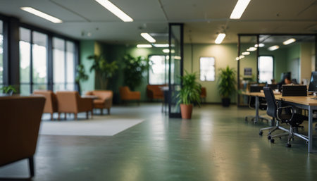 Blurred image of a modern office interior. Blurred background.の写真素材