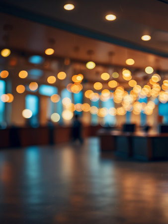 Blurred image of shopping mall and bokeh for background usage.の写真素材
