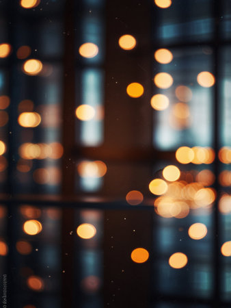 Abstract bokeh background. Blurred lights on the window.の写真素材
