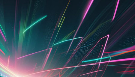 Futuristic technology wave background with glowing lines. Vector illustration.