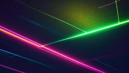 Neon lines abstract background. 3d rendering 3d illustration.の写真素材