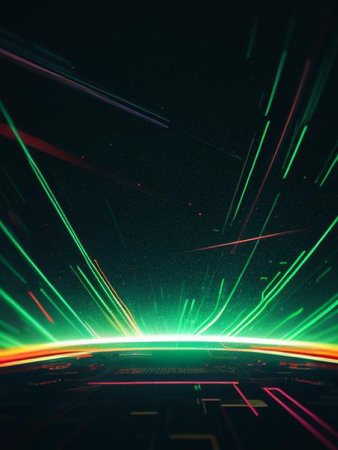 Futuristic technology background design with glowing lines. 3d renderingの写真素材