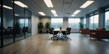 Business meeting room in a modern office. Blurred background and bokeh.の写真素材