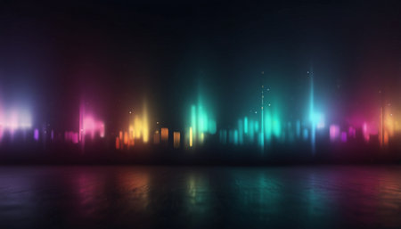 abstract background with glowing lines and bokeh. 3d rendering