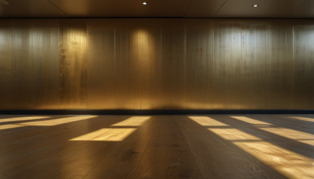interior of modern office building with wooden wall and sunlight from windowの写真素材