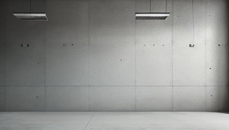 3d rendering of an empty room with a concrete wall and floor