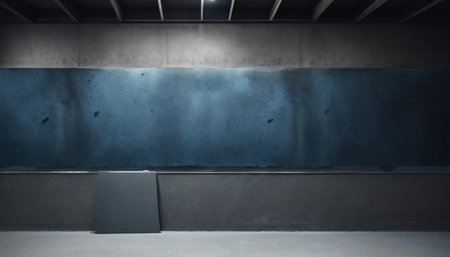 Interior of empty room with concrete wall and black floor. 3d renderingの写真素材