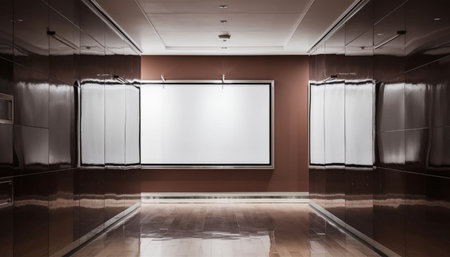 Blank billboard on the wall in a modern office. 3d renderingの写真素材