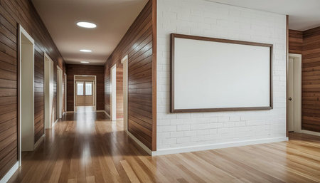 Interior of modern house, empty room with wooden walls. Nobody insideの写真素材