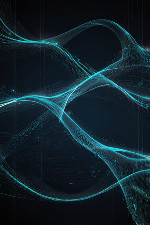 abstract background with a glowing abstract waves, 3d render illustration