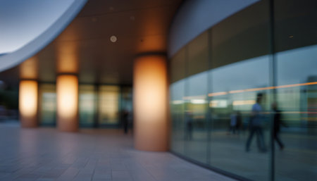 Abstract blurred background of modern office building. Intentionally blurred post production for...