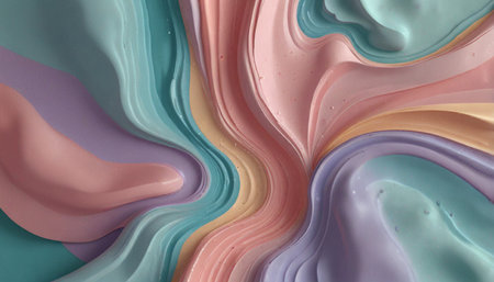 3d illustration of abstract background made of multicolored plastic waves