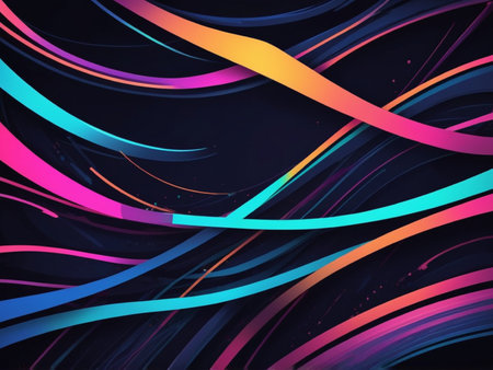 Abstract background with colorful curved lines. Vector illustration. Eps 10.