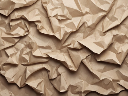 Crumpled brown paper background. Crumpled paper texture.