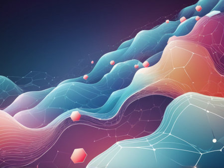 Abstract 3d background with dynamic waves. Futuristic technology style. Vector illustration.