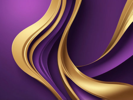 Abstract background with golden wavy lines. 3d rendering, 3d illustration.の写真素材