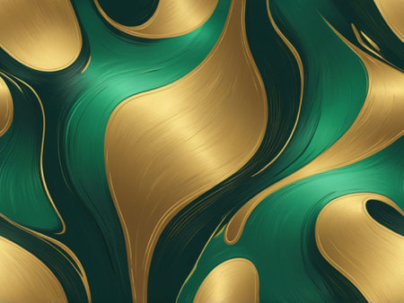 Abstract green and gold background. 3d rendering, 3d illustration.の写真素材