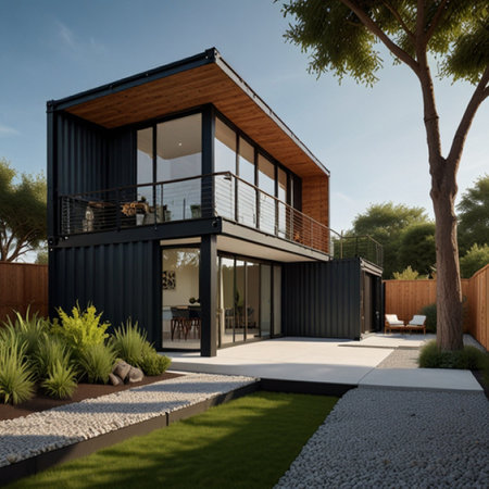 3d rendering of modern cozy house with pool and parking for sale or rent