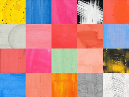 Colorful abstract background with different geometric shapes, squares and lines.