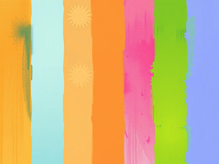Abstract colorful background. Texture of colorful paper with stripes. Flat lay.