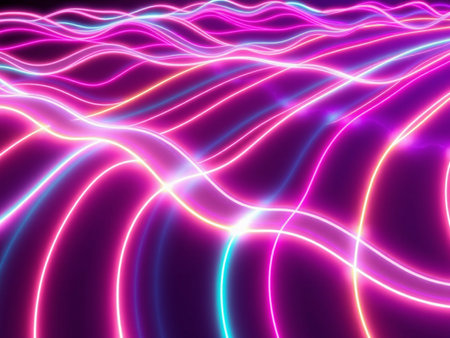 abstract background with glowing lines, computer generated, 3d render