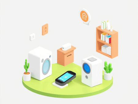 Smart home concept. Smart home appliances. 3d isometric vector illustration.の写真素材