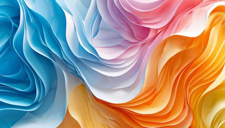 abstract background of multicolored silk fabric. 3d rendering