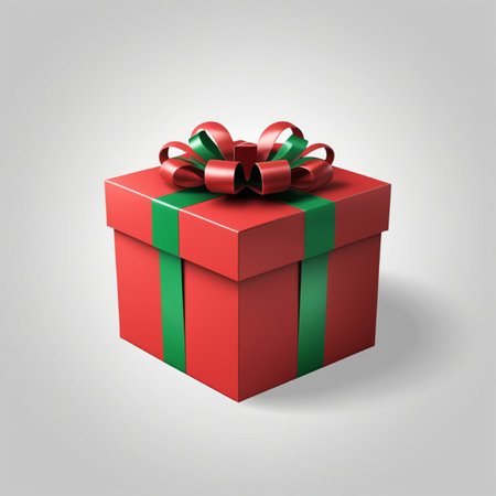 Gift box with red bow. Vector illustration. Eps 10.の写真素材